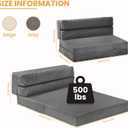 Foldable Mattress Queen, Folding Sofa Bed 3-in-1 Convertible Sofa Bed Floor Couch Folding Mattress for Living Room, Guest Room No Assembly Required