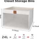 Linen Closet Organizers and Storage, Closet Storage Bins Basket Organizer, Foldable Organization Baskets with Mesh Window for Clothes Towels and Toys, 12.75" x 12.75" x 9", Beige, 6 pack