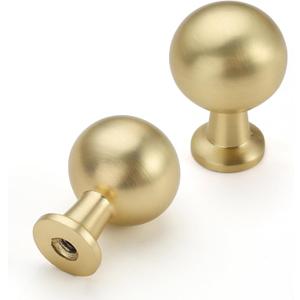 Asidrama 10 Pack Brushed Gold Kitchen Cabinet Knobs Dresser Knobs Drawer Knobs Cabinet Hardware Zinc Knobs for Dresser Drawers, Single Hole Knob