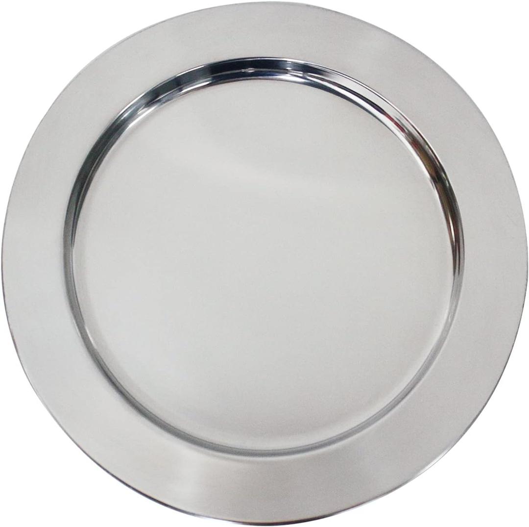 13" Stainless Steel Handmade Charger Plates, Silver Charger Plates, Metal Silver Chargers for Dinner Plates, Plate Chargers Set of 6