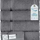 SALBAKOS 100% Turkish Cotton Hand Towels Set 6-Piece Gray 16x30 in | Luxury Premium Quality Thick Super Absorbent Turkish Hand Towel for Bathroom & Kitchen | Made in Turkey (Gray, 6 Hand Towels)