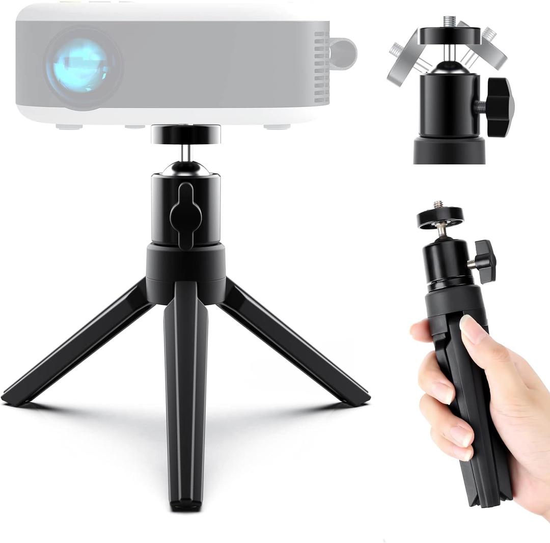 Mini Projector Tripod, Didbynm 6.3 Inch Compact Desktop Tripod Stand [Universal 1/4 Screw] [Ballhead] Pocket Tripods Stand for Mini Projector/Cameras Smooth 4, Osmo Mobile, Vimble 2