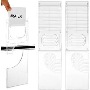 Kathfly 20 Pack Clothing Rack Size Dividers Plastic Closet Dividers for Hanging Clothes Transparent Rectangle Clothes Rack Size Label Hangers for Department Wardrobe Stores Organization