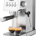 Espresso Machine,20 Bar Semi-Automatic Espresso Maker with Milk Frother,Compact Stainless Steel Coffee Machine with 40oz Removable Water Tank for Cappuccino,Latte, Americano,Sliver for Home