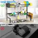 SNSLXH 4 Baskets 2-Tier Over The Sink Dish Drying Rack, 26.57"-35", Large Sink Rack for Kitchen, Extensible and Adjustable, Saving Kitchen Space