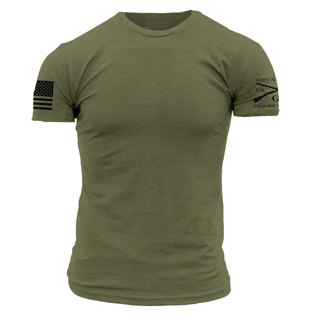 Grunt Style Basic Crew Men's T-Shirt (Military Green, Large)