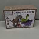 TEMI 3 Pack Electrical Walking Dinosaur Toys for Toddlers 3-4 3-5 Years with Sound and Light Up, Toddler Robot Dinosaur, Brachiosaurus, Stegosaurus Dinosaur Figures for Kids