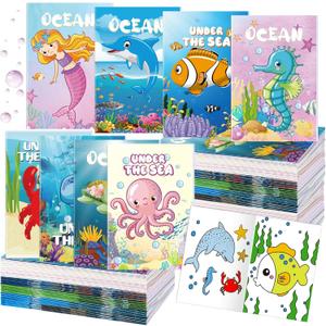 Estune 40 Pcs Ocean Coloring Books Bulk Under The Sea Party Favors Mini Small Coloring Book Bulk Birthday Party Gift Classroom DIY Craft Home