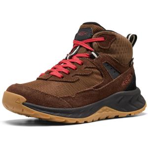 KEEN unisex-child Hightrail Mid Height Durable Lightweight Breathable Waterproof (6 Big Kid, Dark Earth/Garnet)