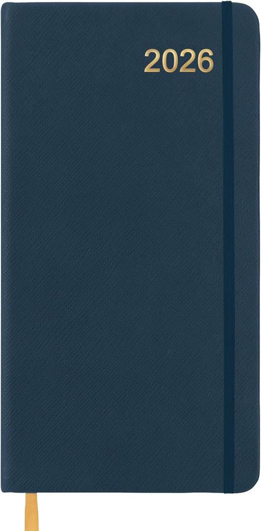 2026 Textured Cover Weekly Monthly Pocket Planner/Pocket Calendar, 6.75"x3.4": 14 Months (November 2025 - December 2026) / 2026 Calendar / 2026 Weekly Calendar/Weekly Planner Organizer (Navy) (Blue)