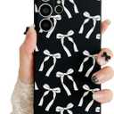 for Samsung Galaxy S26 Ultra Case Black Cute Bow Floral Print | Shockproof Silicone TPU PC Protective Cover for Girls Women, Fashion Design with Camera Protection, Wireless Charging