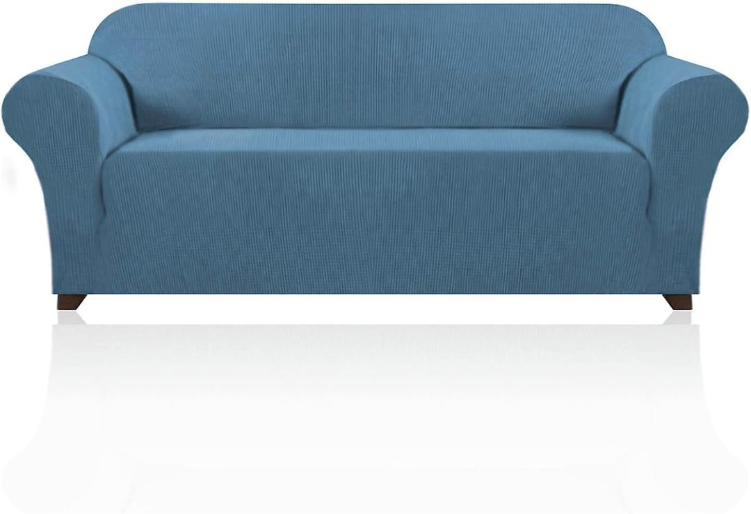 PrinceDeco Couch Covers for 3 Cushion Couch Sofa Pet Friendly Extra Large Couch Cover for Oversized Sofa Washable Furniture Protector Fitted Sofa Slipcovers Stay in Place(XL Sofa, Dusty Blue)