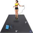 MRO Extra Large Exercise Mat 7*5 FT, High-Density Workout Mats for Home Gym Flooring, Non-Slip, Extra Thick Durable Cardio Mat, Ideal for Plyo, MMA, Jump Rope - Shoe Friendly (Black)