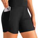 Daci Women High Waisted Swim Shorts - 5"/7" Bathing Suit Short with Pockets Liner Tummy Control Swimsuit Bottom Boy Shorts (XX-Large, Black)