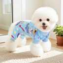 XPUDAC 4 Pack Dog Pajamas for Small Dogs Pjs Clothes Puppy Onesies Outfits for Doggie Duck Shirts Sleeper for Pet Cats Jammies-L