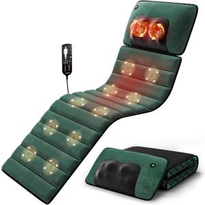Full Body Massage Mat with Heat, Detachable Massager Pad Deep Tissue Pain Relief,10 Vibrating Motors for Relaxation at Home or Office