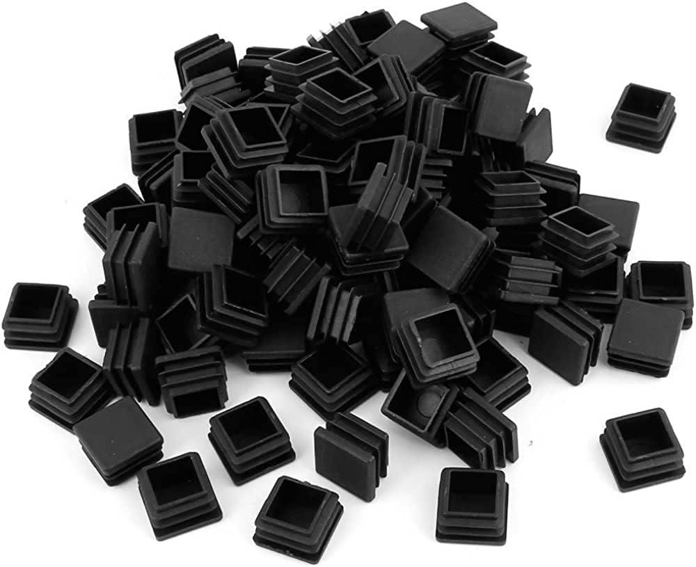 100 Pack 1 Inch Square Plastic Plug, tubing end Cap, Durable Chair Glideit fits 1" Outside Diameter Square tubing