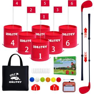 Ultimate 6 Holes Backyard Outdoor Golf Games with 2 Adjustable Clubs, Lawn Golf Game for Adults to Practice, Idea for Camping/Party/Beach