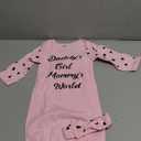 Mikccer Newborn Baby Girl Gown 0-6 Months, Baby Girl Nightgowns, Babies Girls Gift, Little Sister Newborn Outfit and Coming Home Outfits with Headband Set Pink, Size 70