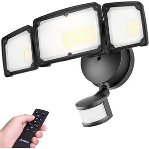 40W Remote Control LED Security Light Motion Outdoor, 4000LM Bright Security Light with Remote, 2700-6500K Stepless Adjustment, IP65 Waterproof, Motion Activited Light for Porch, Yard, Entryways