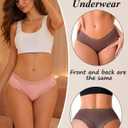 Womens Cotton Underwear Sexy Lace Brazilian Panties Soft Bikini Ladies Pack (L)