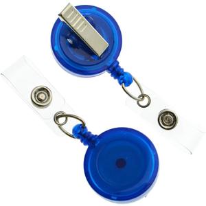 25 Pack - Translucent Retractable ID Badge Reels with Alligator Swivel Clip - Colorful Badge Holder Blanks with Swivel Clips for Nurses, Teacher, and Office Employees by Specialist ID (Royal Blue)