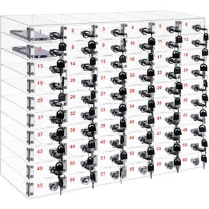 Layhit Cell Phone Locker Box for Classroom, Back to School, Clear, 60 Slots