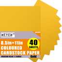 Gold Cardstock 8.5 x 11 Thick Paper, 40 Sheets 65 LB/180 GSM, Cardstock Printer Paper for Invitations, Menus, Wedding, DIY Cards, Kids School Supplies