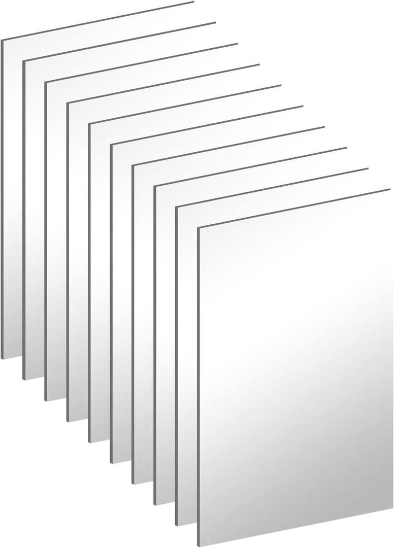 DARENYI 10Pcs Acrylic Mirror Tiles for Wall Decor, 4'' x 6'' x 0.07'' Rectangular Wall Mirror Sheet with Adhesive Stickers for Bathroom, Bedroom, Living Room, Home, Tables Centerpieces Decor
