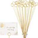 Avsty 30Pcs Floral Card Holder Picks-Wire Place Card Holder for Wedding | Metal Photo Picture Holder Table Name Number Holder,Memo Note Holder for Flower Arrangement,Wedding,Party,Decorations