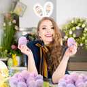 Amyhill 24 Pcs Easter Eggs for Kids Fur Covered 2.5" Soft Plush Easter Eggs Bulk DIY Crafts Egg Hunt Basket Bag Empty Stuffers Fillers for Hunt Prizes Gifts Party Supplies Favor