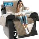 H.VERSAILTEX 100% Waterproof Cover for Recliner Chair 1-Piece Reversible Recliner Covers for Large Recliner with Elastic Straps Sitting Width Up to 28" (Oversized Recliner, Taupe/Beige)