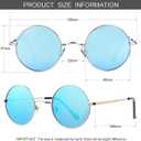Gleyemor Polarized Round Sunglasses for Men Women Hippie Small Circle Glasses Red Yellow Lenses (Silver/Blue Mirror)