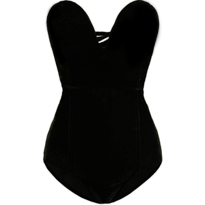 Halloween Bodysuit Tube Top Velvet Leotard Corset Back S