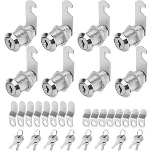 Cylinnda Cabinet Locks with Keys, 1-1/8" Cam Locks Keyed Alike, Quality Cabinet Cam Lock for RV Storage Locks Drawers Mailbox Toolbox Lock Replacement Set, Zinc Alloy (8 Pack, 1-1/8 Inch)
