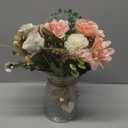 Fake Flowers with Vase,Faux Flowers in Vase for Home Decor,Silk Pink Dahlia Artificial Flowers with Vase for Coffee Table Decor,Living Room Bathroom Plant Decor, Centerpiece Table Decorations