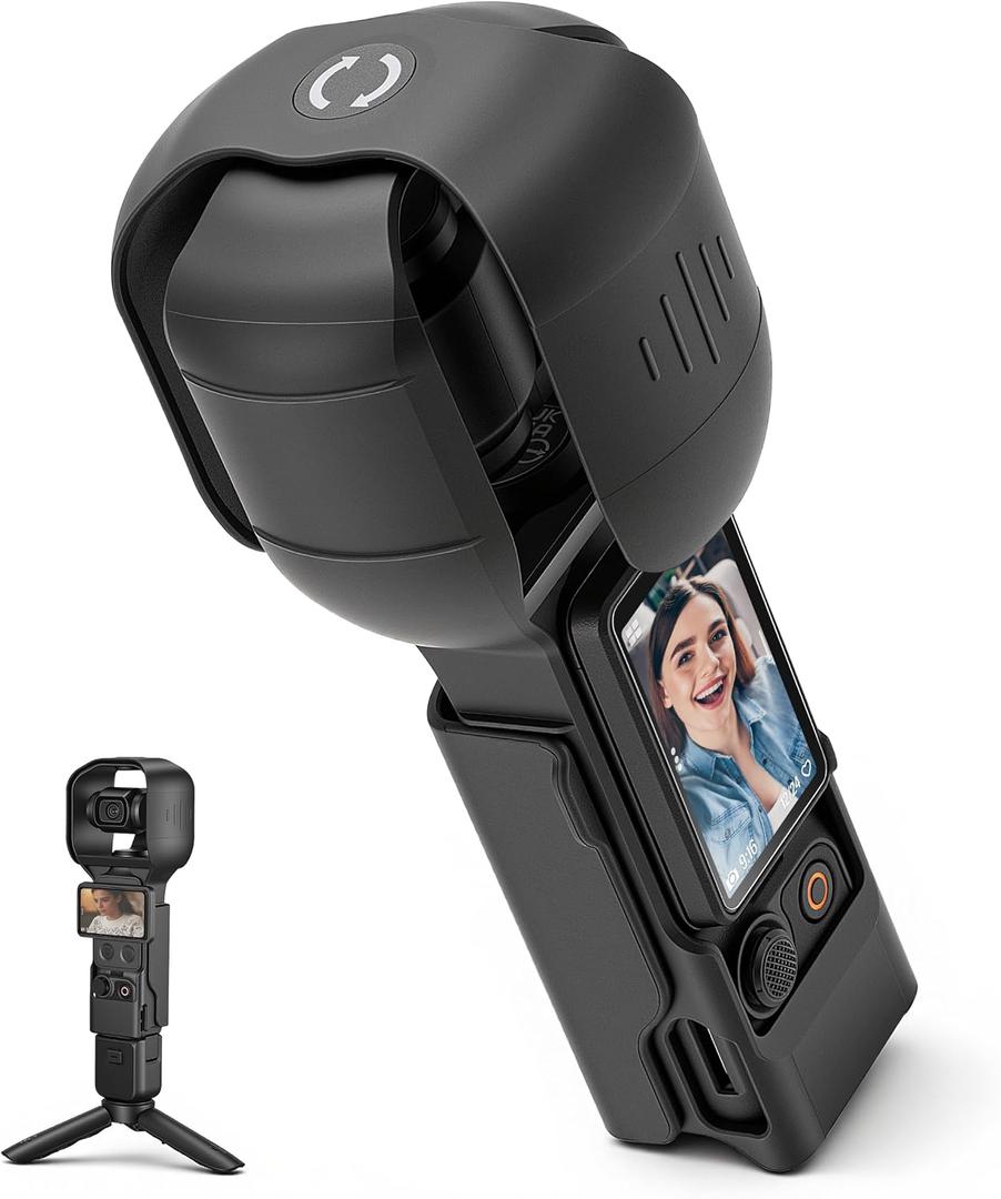 Pocket 4/3 Protective Case Cover with Rotating Head for DJI Osmo Pocket 3/4 | Flexible Shooting with Case On, Gimbal Protection, Compact & Lightweight, Fast Snap-on, for Travel Vlog and Outdoor Record