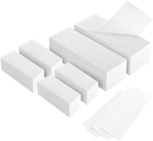 600-Count Non Woven Wax Strips, 2 Size Body and Facial Epilating Wax Strips Paper for Hair Removal, Beauty Waxing Strips for Leg Face Chest Back and Bikini(2pcs)