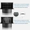 Hon&Guan 4 Inch Dryer Vent Cover Outside with Removable Mesh, Wall Mount Extractor Vent with Rubber Cushioned Non-Return Flap, High Quality Iron Outside Dryer Vent Cover for House