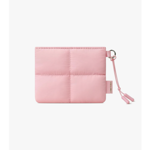 Comfyable Cute Puffy Coin Purse Pouch Change Holder For Women, Small Organizer with ID Window, Magnetic Closure, Water-repellent, Storage for Coin, Airpods, Lipstick, Card, Pink