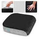 Large Seat Cushion (19” x 17” x 3”) Memory Foam for Office Chair, Wheelchair Cushions, Floor Pillow | Cushion Back Pain Coccyx Pain Relief | Plush Velvet Cover with Carry Handle