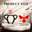 Cat Ears Red and White Headband Striped Hat with Red Bow Tie Costume Accessory Costume, for Cosplay Dress Up
