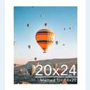 JCJMY 20x24 Picture Frame with 16x20 Mat, Display Photo 16x20 with Mat or 20 x 24 Without Mat, Wall Hanging Large 20 by 24 Poster Frame with Plexiglass, White