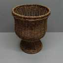 Handwoven Boho Wicker Planter Basket, Woven Decorative Storage Basket and Planter for Porch Patio Backyard Home Garden (Brown)