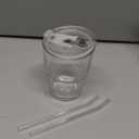 Tea Drinking Glass Cup with Lid Straw Stylish Coffee Tea Cup for School Office Home for Cold Beverages Elegant Design Easy to Clean (0 Ounces, As Shown 1)