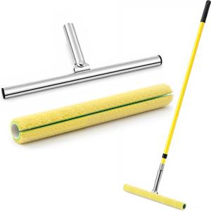 18 Inch Lightweight T-bar Applicator Bundle with Refill Pad Extendable Pole Stain Polyurethane Applicator for Even Floor Coating