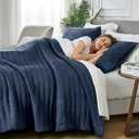 Navy Blue Quilt Queen Size Bedspread Lightweight Coverlet Queen Quilt Sets with Shams Bed Spread Queen Sized Cross-Stitch Quilted Bedspread for All Seasons, 89"x96"