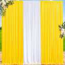 10ft x 10ft Yellow Backdrop Curtain for Parties Yellow Wrinkle Free Backdrop Drapes Panels for Birthday Party Baby Shower Wedding Photo Photography Polyester Fabric Background Decoration