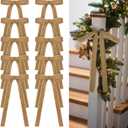 24 Pcs Velvet Bows Christmas Tree Ornaments Vintage Velvet Ribbon Bows for Tree Garland Wreath Indoor Xmas Decorations(9 x 13 Inch, Width of 1",Light Khaki)