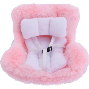 Car Safety Seat for Dolls, Pink Decorative Sofa Seat with Soft Furry Cushion and Headrest for Car Air Vents Decor to Display Doll Toy Ornaments Accessories
